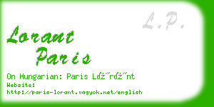 lorant paris business card